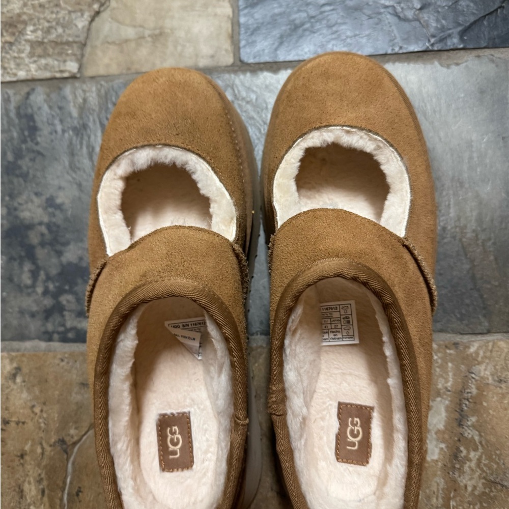 UGG Tan Suede Mary Jane Shoes